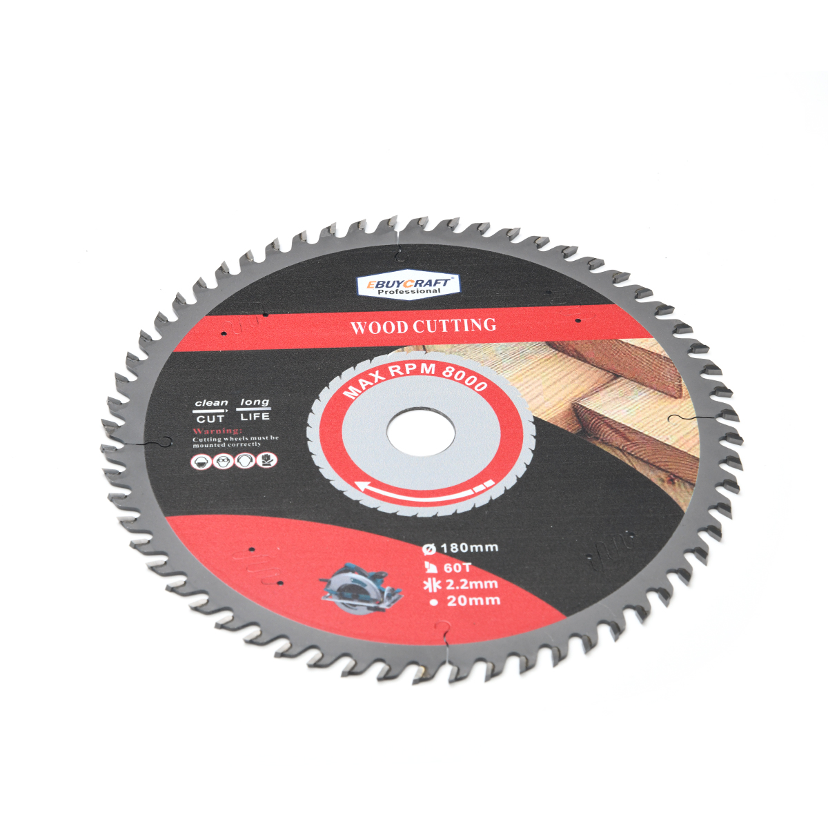 180mm 60T TCT Saw Blade For Wood Cutting
