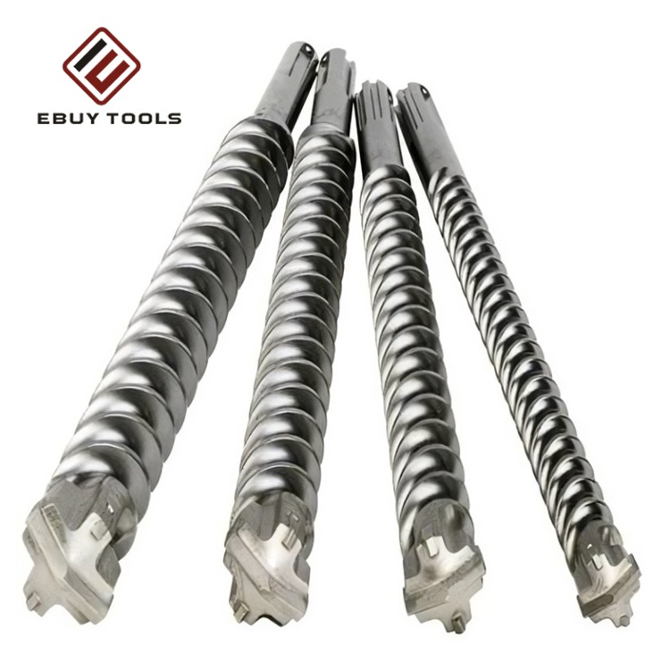 High Performance Carbide Single Tip S4 Flute SDS Plus Hammer Drill Bit for Concrete Masonry Granite