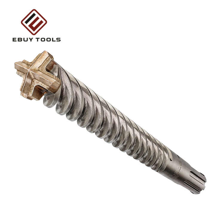 High Performance Carbide Single Tip S4 Flute SDS Plus Hammer Drill Bit for Concrete Masonry Granite