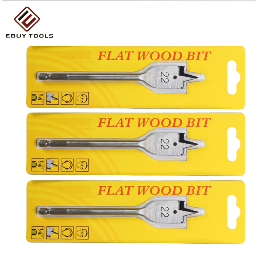 Silvery Working Flat Wood Drill Bit Set