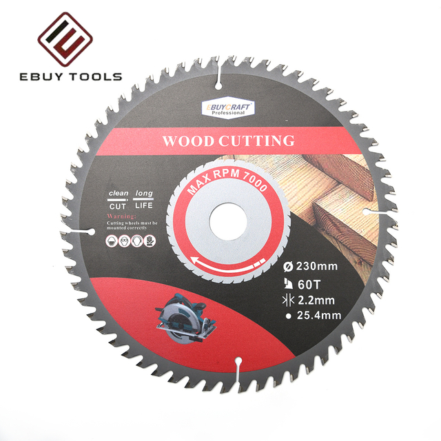 230mm 60T Customized Long Life Clean Cut TCT Saw Blade For Wood Cutting