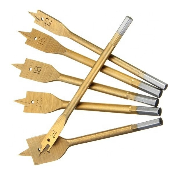 Fast Drilling Self Feed Spade Flat Screw Tip Wood Core Drill Bits For Woodworking